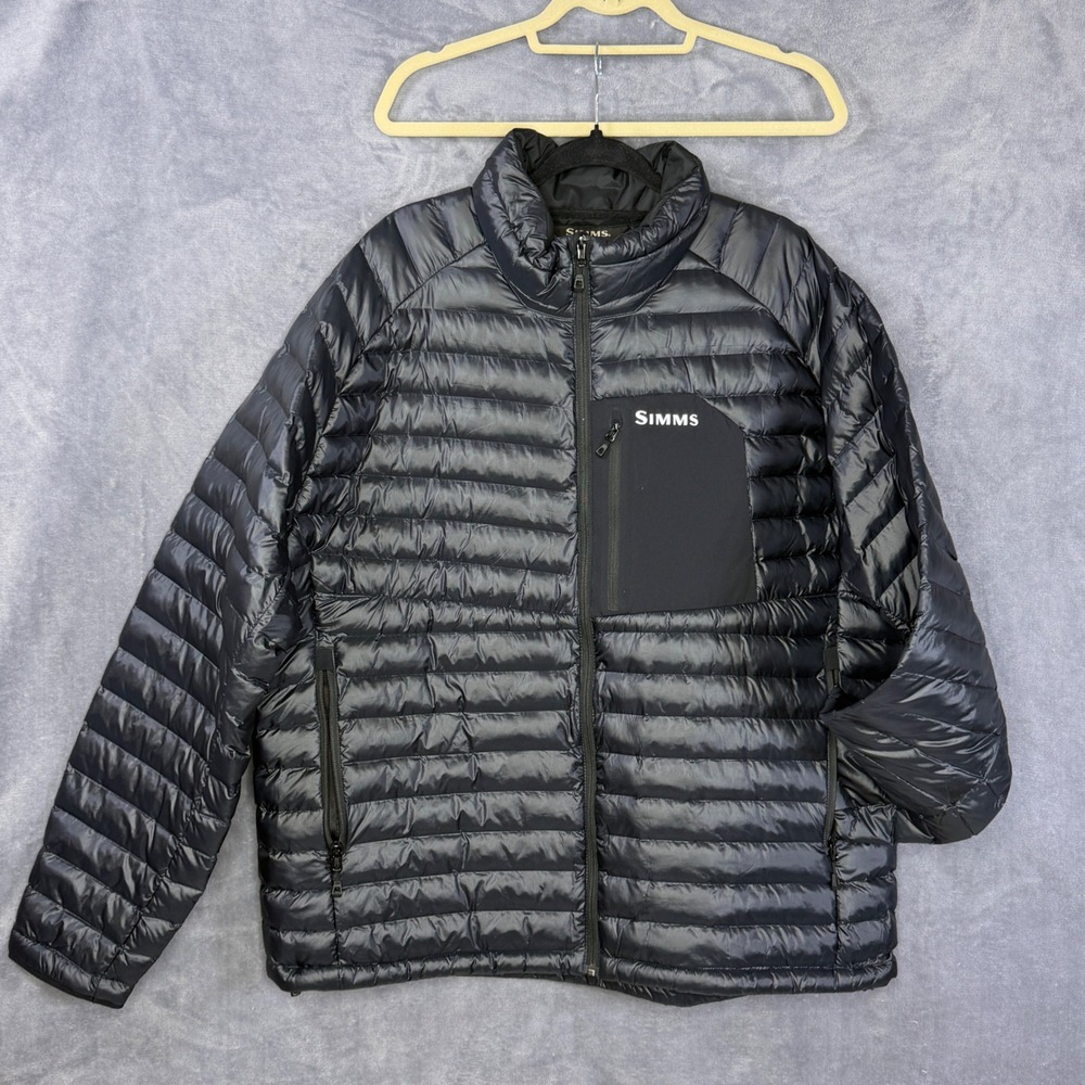 Simms ExStream BiComp Puffer Jacket Mens XXL Black Insulated Fishing Coat